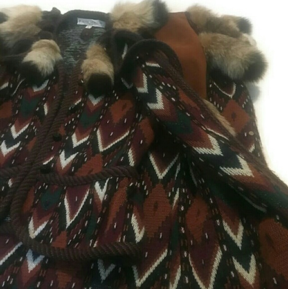 Leather Cowboy Jacket With Fur Collar - Picture 6 of 8